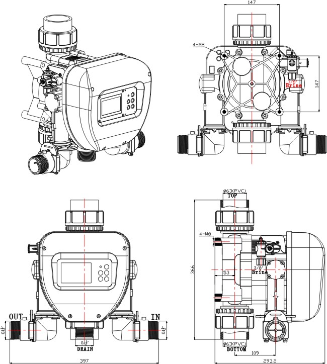 DR10-1 control valve dimensions